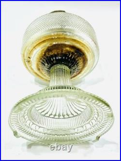 1933-b104 Antique Aladdin Colonial Clear Beta Crystal Hobnail Kerosene Oil Lamp