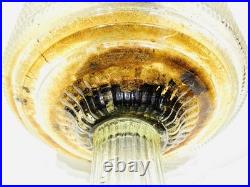 1933-b104 Antique Aladdin Colonial Clear Beta Crystal Hobnail Kerosene Oil Lamp