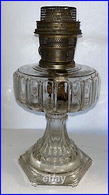 1934 Aladdin CATHEDRAL Kerosene Stand Lamp Clear Model B with Side Refill