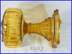 1934 Aladdin Cathedral glass Oil Lamp Amber Crystal 109 Model B Burner chimney