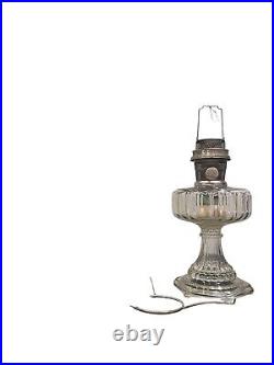 1934 Crystal Aladdin Oil Lamp Vintage Glass Kerosene Lantern, COMPLETE