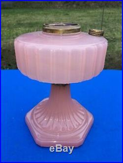 1935-1936 Aladdin Model B Corinthian Rose Moonstone Oil Lamp ORIGINAL
