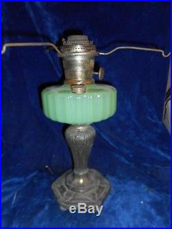 1935-36 ALADDIN MAJESTIC GREEN MOONSTONE KEROSENE LAMP ALL ORIGINAL