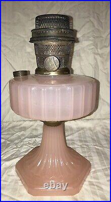 1935-36 Aladdin Model B-112 Rose Moonstone Corinthian Kerosene Lamp