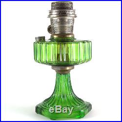1935 ALADDIN CORINTHIAN Green Pressed Depression GLASS OIL Kerosene LAMP Burner