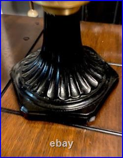 1936 Aladdin B-104 Corinthian Clear/Black Oil Lamp WithNu-Type B Burner & Chimney