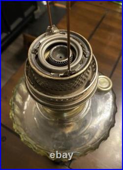 1936 Aladdin B-104 Corinthian Clear/Black Oil Lamp WithNu-Type B Burner & Chimney