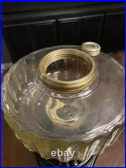 1936 Aladdin B-104 Corinthian Clear/Black Oil Lamp WithNu-Type B Burner & Chimney