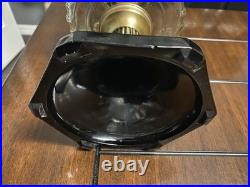 1936 Aladdin B-104 Corinthian Clear/Black Oil Lamp WithNu-Type B Burner & Chimney