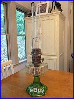1936 Mantle Lamp Co. Aladdin GREEN Clear/Font Corinthian Kerosene B-105 COMPLETE