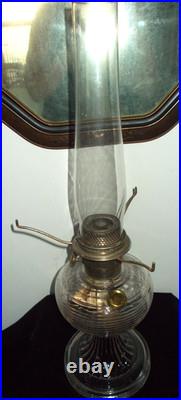1937-38 Aladdin B-80 Clear Crystal Beehive Oil Lamp -Nu-Type Model B Burner