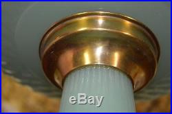1937 ALADDIN MOONSTONE DIAMOND QUILT JADE GREEN OIL LAMP Nu Type # B-86 Burner