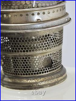 1937 Aladdin B-90 Diamond Quilt Lamp Moonstone & Black Base with Lox-On Chimney