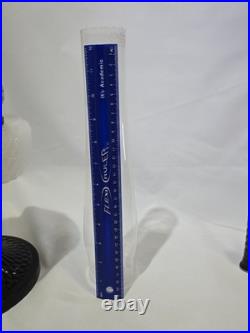 1937 Aladdin B-90 Diamond Quilt Lamp Moonstone & Black Base with Lox-On Chimney