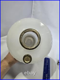 1937 Aladdin B-90 Diamond Quilt Lamp Moonstone & Black Base with Lox-On Chimney