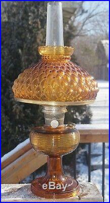 1937 Aladdin Beehive Amber Oil Kerosene Lamp With Glass Shade