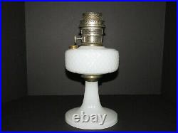 1937 Aladdin Oil Lamp Model B-85 White Moonstone Diamond Quilt Model B Burner