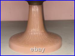 1938 ALADDIN B-87 ROSE MOONSTONE VERTIQUE KEROSENE LAMP With Aladdin Chimney