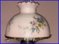 1938 ALADDIN B-87 ROSE MOONSTONE VERTIQUE KEROSENE LAMP With Aladdin Chimney