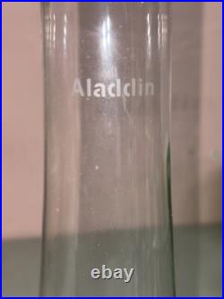 1938 ALADDIN B-87 ROSE MOONSTONE VERTIQUE KEROSENE LAMP With Aladdin Chimney