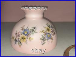 1938 ALADDIN B-87 ROSE MOONSTONE VERTIQUE KEROSENE LAMP With Aladdin Chimney