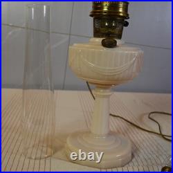 1938 to 1942 URAINIUM ALACITE ALADDIN LINCOLN DRAPE LAMP ELECTRIFIED WORKING 1938 to 1942 URAINIUM ALACITE ALADDIN LINCOLN DRAPE LAMP ELECTRIFIED WORKING