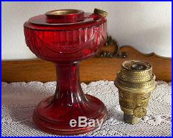 1939 Aladdin Ruby Crystal Short Lincoln Drape Kerosene Lamp