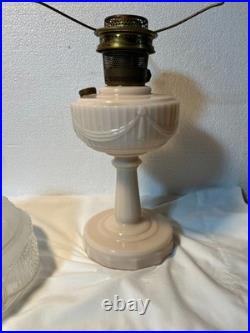 1940's Aladdin Alactite Pink #23 Burner with Shade Good Condition