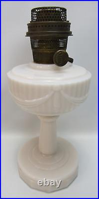 1940's Aladdin Pink Alacite Tall Lincoln Drape Oil Kerosene Lamp NuType B Burner