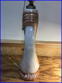 1940s ALADDIN POTTERY TABLE PARLOR LAMP RETRO IRIDESCENT FOLIATE MOTIF 28