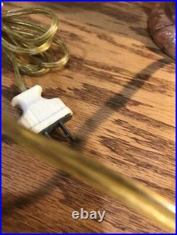 1940s ALADDIN POTTERY TABLE PARLOR LAMP RETRO IRIDESCENT FOLIATE MOTIF 28