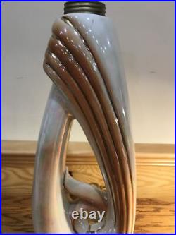 1940s ALADDIN POTTERY TABLE PARLOR LAMP RETRO IRIDESCENT FOLIATE MOTIF 28