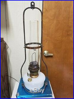 1940s Aladdin Alacite Glass Shelf Hanging Lamp Font With Model B Burner
