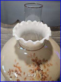 1940s Aladdin Tall Lincoln Drape Pink Alacite Glass Kerosene Oil Electrified