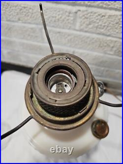 1940s Aladdin Tall Lincoln Drape Pink Alacite Glass Kerosene Oil Electrified