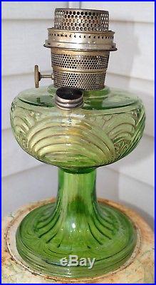 1941 Aladdin Emerald Green Washington Drape Kerosene Oil Table Lamp No chimney