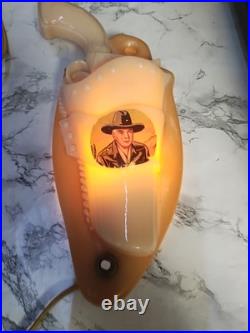 1950's aladdin hopalong cassiidy push light works