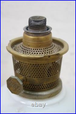 1970's Aladdin #23 Milk Glass Floral Kerosene Hurricane Oil Lamp Lantern 21