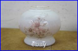 1970's Aladdin #23 Milk Glass Floral Kerosene Hurricane Oil Lamp Lantern 21
