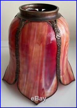 1ST MADE Aladdin Model 206 Red Slag Art Oil Kerosene Lamp Shade By Glass FX 00