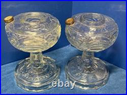 2 ALADDIN Clear Glass Washington Reverse Drape Oil Lamp Vintage Bases