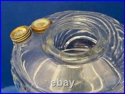 2 ALADDIN Clear Glass Washington Reverse Drape Oil Lamp Vintage Bases