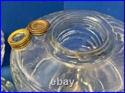 2 ALADDIN Clear Glass Washington Reverse Drape Oil Lamp Vintage Bases