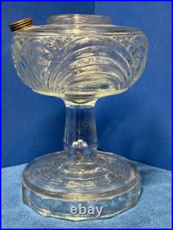 2 ALADDIN Clear Glass Washington Reverse Drape Oil Lamp Vintage Bases