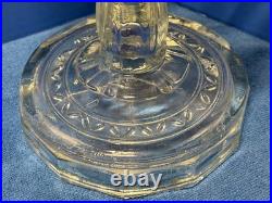 2 ALADDIN Clear Glass Washington Reverse Drape Oil Lamp Vintage Bases