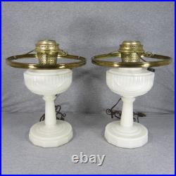 2 Aladdin Alacite Lincoln Drape Electrified Oil Lamps
