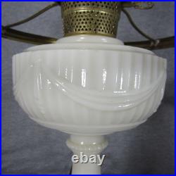 2 Aladdin Alacite Lincoln Drape Electrified Oil Lamps