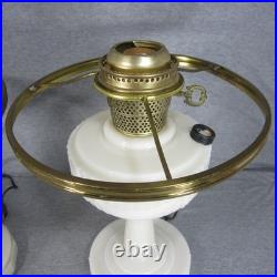 2 Aladdin Alacite Lincoln Drape Electrified Oil Lamps