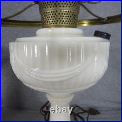 2 Aladdin Alacite Lincoln Drape Electrified Oil Lamps