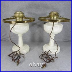 2 Aladdin Alacite Lincoln Drape Electrified Oil Lamps